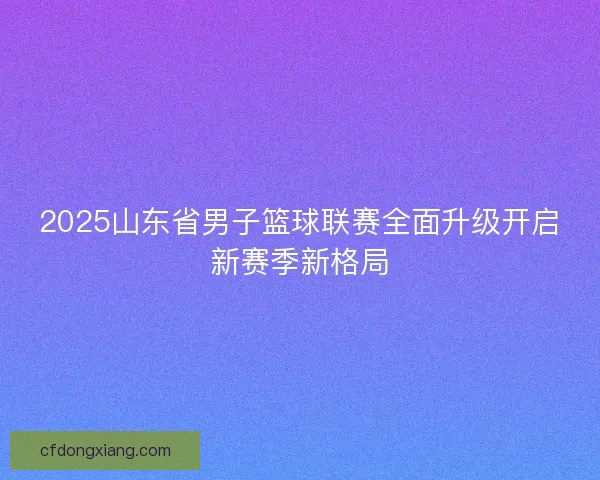 2025山东省男子篮球联赛全面升级开启新赛季新格局